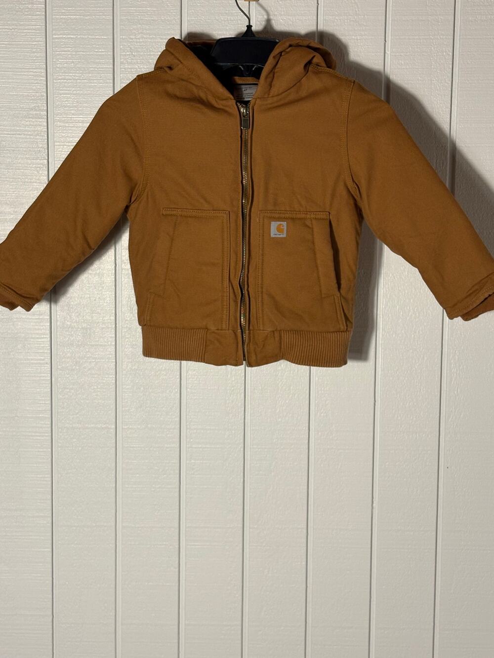 Carhartt Toddler 4T Brown Duck Canvas Hooded Insulated Workwear Jacket